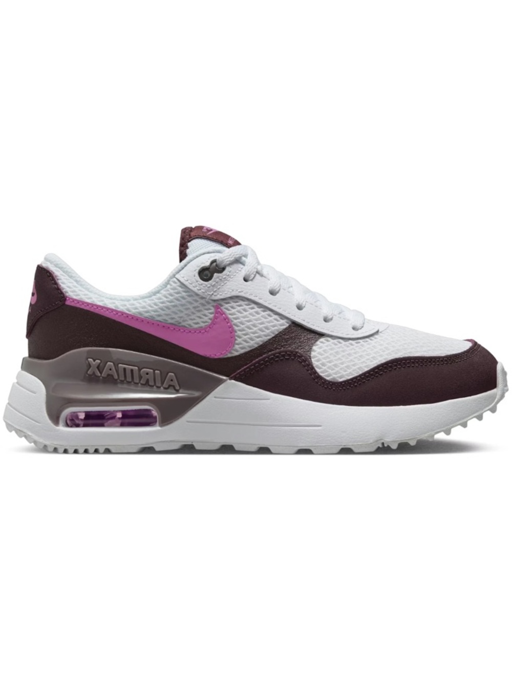Nike Air Max SYSTM GS Sneakers White Pink Burgundy Size 7Y/8.5W.  DQ0284-116